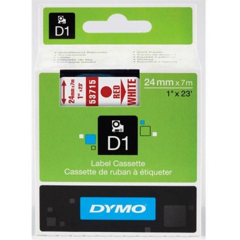 TAŚMA DYMO D1 24mm*7m BIAŁA (CZERWONY TEKST) TAŚMA DYMO D1 24mm*7m BIAŁA (CZERWONY TEKST)