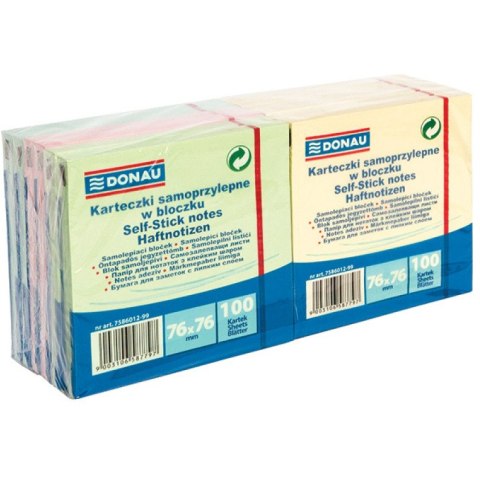 Karteczki Donau 76x76mm mix kolorów (12x100)