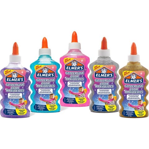 Klej w płynie Elmer's 177ml z brokatem niebieski Klej w płynie Elmer's 177ml z brokatem niebieski