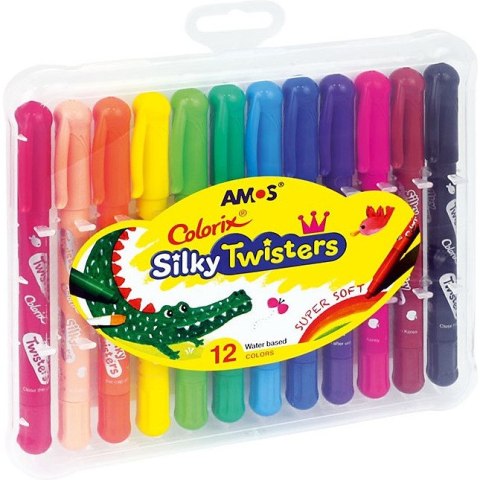 Kredki wykręcane Amos Silky Twisters 12 kolorów Kredki wykręcane Amos Silky Twisters 12 kolorów