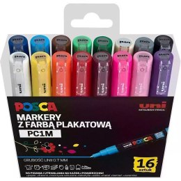 Markery z farbą plakatową Uni POSCA PC-1M 16 kolor
