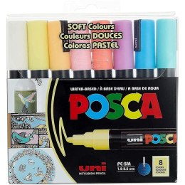 Markery z farbą plakatową Uni POSCA PC-5M 8 koloró