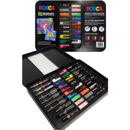 Markery z farbą plakatową Uni POSCA zestaw (20)