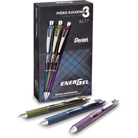 Pióra kulkowe Pentel EnerGel BL77 (+3 wkłady) (3+3 Pióra kulkowe Pentel EnerGel BL77 (+3 wkłady) (3+3