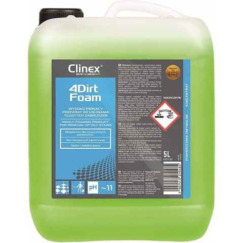 Preparat CLINEX 4Dirt Foam 5L, do usuwania tłustych zabrzudzeń