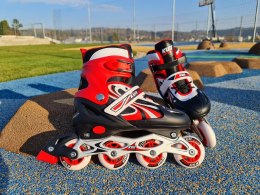 Rolki dla Dzieci Dziecięce Regulowane Czerwone Solidne KUBISPORT r. 35-38