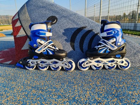 Rolki dla Dzieci Dziecięce Regulowane Niebieskie Solidne KUBISPORT r. 31-34 Rolki dla Dzieci Dziecięce Regulowane Niebieskie Solidne KUBISPORT r. 31-34