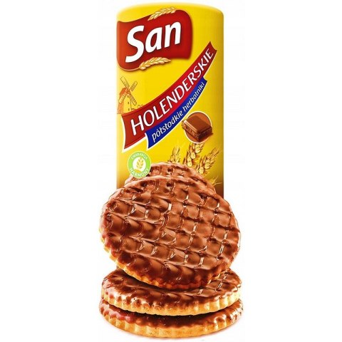 Ciastka San Łakotki Holenderskie 170g w czekoladzie Ciastka San Łakotki Holenderskie 170g w czekoladzie
