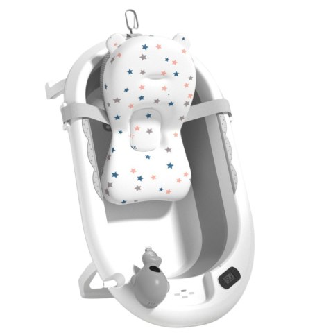 Wanienka Z Termometrem Dla Niemowląt Składana Materac W Gwiazdki Szara