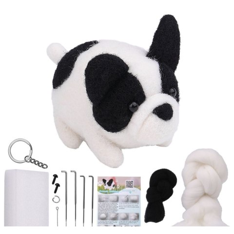 Zestaw Kreatywny Do Filcowania DIY Kotek Brązowo-Biały