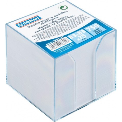 Kostka papierowa w pojemniku Donau 92x92x82mm nieklejona biała