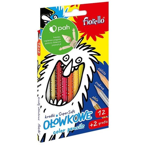 Kredki ołówkowe Fiorello Super Soft 14 kolorów