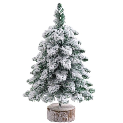 Choinka Ozdobna Dekoracyjna Sztuczna Na Pniu Pokryta Śniegiem 60 x 16 cm