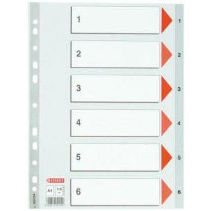 PRZEKŁADKI PP ESSELTE A4 1-6 SZARE