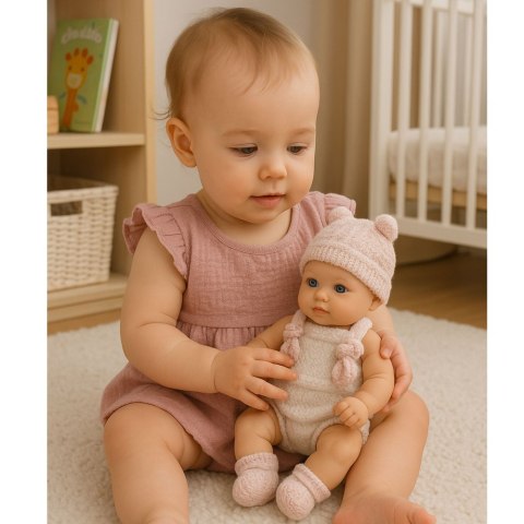 Lalka Bobas Niemowlak Różowe Ubranko Czapeczka Śliniaczek 18 cm