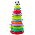 Piramida Edukacyjna Układanka Piłka Naklejki 13 Poziomów Kolorowa