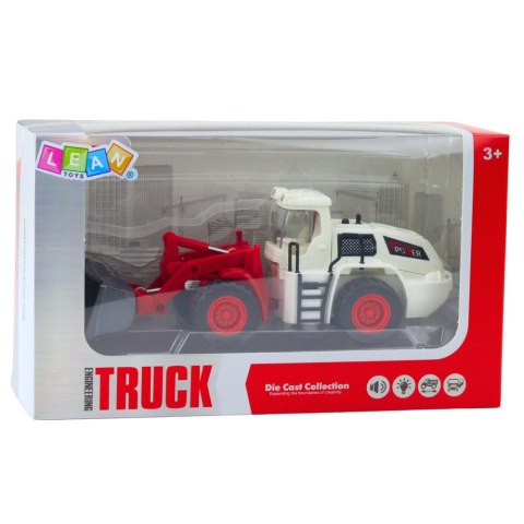 Pojazd Budowlany Koparka Spychacz Ruchoma Metalowa Łyżka Światła Dźwięki