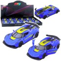 Samochód Wyścigowy Sportowy Metalowy Napęd Otwierane Drzwi Niebieski 1:32