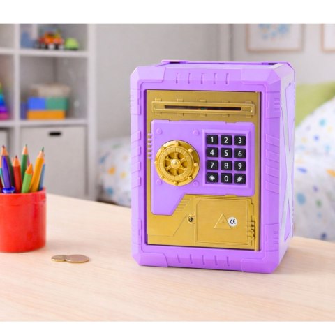 Sejf Skarbonka Elektroniczna Na Kod PIN Dla Dzieci Fioletowy