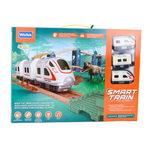 Kolejka Elektryczna Interaktywna Pociąg Wagony Tunel Wulkan Dinozaury 95 cm