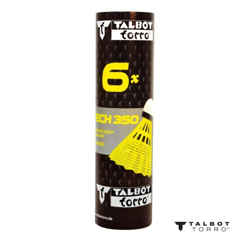 Lotki do Badmintona Nylonowe Żółte Wytrzymałe TALBOT TORRO MEDIUM 6 szt.