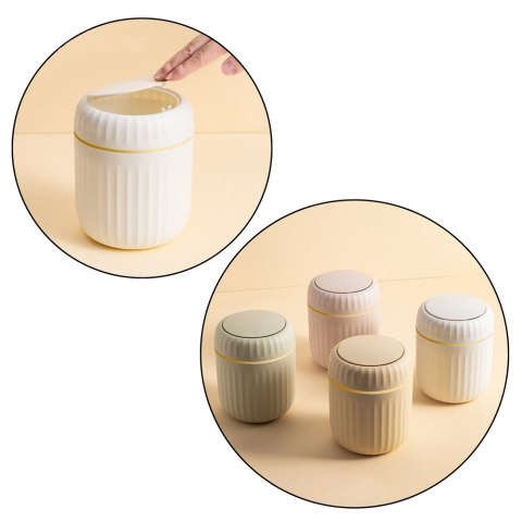 Mini Kosz Na Śmieci Otwierana Pokrywa Uniwersalny Elegancki Różowy