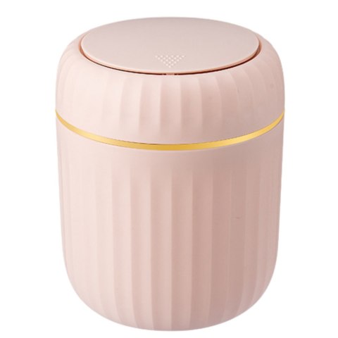 Mini Kosz Na Śmieci Otwierana Pokrywa Uniwersalny Elegancki Różowy