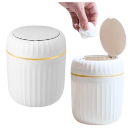 Mini Kosz Na Śmieci Otwierana Pokrywa Uniwersalny Elegancki Biały