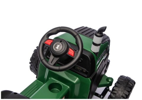 Traktor Na Akumulator CH9959B Z Przyczepą Ciemno Zielony 24V