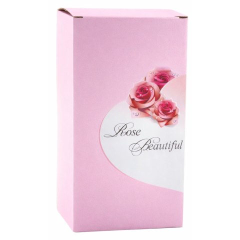 Wieczna Kryształowa Róża w Kopule z Oświetleniem LED Czerwona 21x11cm