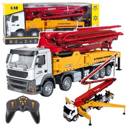 Ciężarówka Budowlana Betoniarka Z Pompą Huina Metalowa 1:18