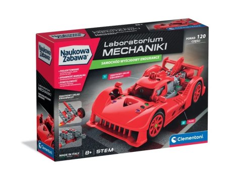 Naukowa Zabawa Klocki Laboratorium Mechaniki Samochód Wyścigowy Endurance Czerwony Język Polski Clementoni 50248