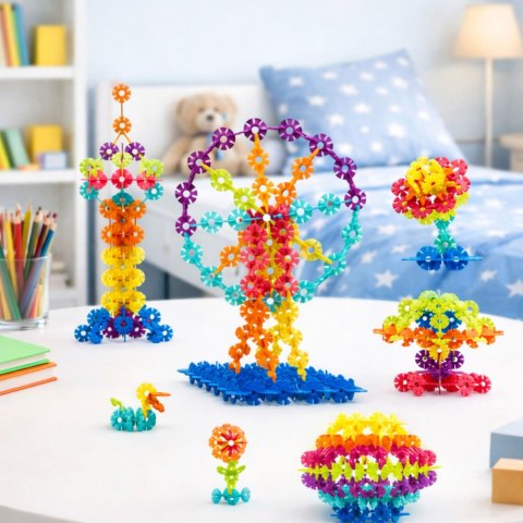 Zestaw Klocków Śnieżynki W Walizce Konstrukcyjne 140el