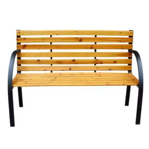 Ławka Ogrodowa Drewniana Metalowa Ławeczka Parkowa z oparciem