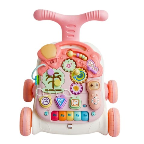 Chodzik Edukacyjny Stolik Panel Interaktywny Stolik 5w1 Różowy