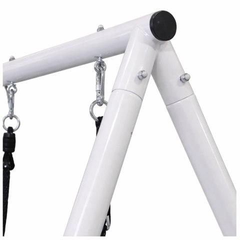 Huśtawka Ogrodowa Bocianie Gniazdo Siedzisko 2w1 Stelaż Biały 210x170 cm