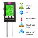 Miernik Wilgotności Roślin Higrometr Gleby 6W1 Temperatura Światło PH
