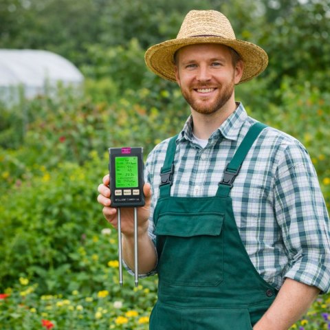 Miernik Wilgotności Roślin Higrometr Gleby 6W1 Temperatura Światło PH