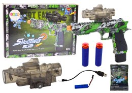 Elektryczny Pistolet Na Kulki Wodne Strzałki 2w1 Zielony