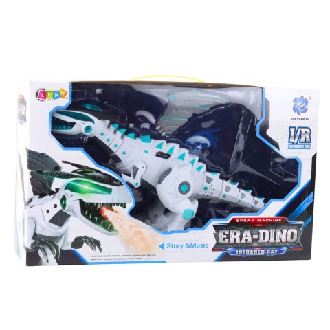 Zdalnie Sterowany Robot RC Dinozaur Światła Dźwięki Biały