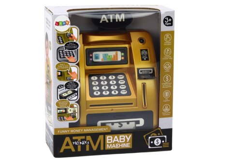 Bankomat Skarbonka Dla Dzieci Nauka Oszczędzania Złoto Czarny LEAN Toys Bankomat Skarbonka Dla Dzieci Nauka Oszczędzania Złoto Czarny LEAN Toys