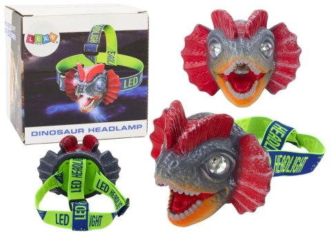 Latarka Czołówka Dinozaur Regulowana Opaska 3 Diody Led LEAN Toys Latarka Czołówka Dinozaur Regulowana Opaska 3 Diody Led LEAN Toys