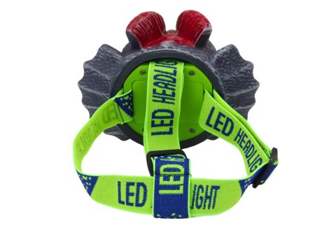 Latarka Czołówka Dinozaur Regulowana Opaska 3 Diody Led LEAN Toys Latarka Czołówka Dinozaur Regulowana Opaska 3 Diody Led LEAN Toys