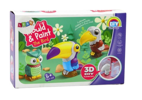 Zestaw Kreatywny Artystyczny Ptaki 3D Gips Farbki LEAN Toys Zestaw Kreatywny Artystyczny Ptaki 3D Gips Farbki LEAN Toys