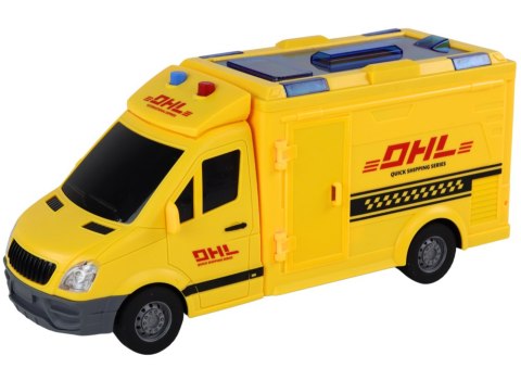 Auto Dostawcze 1:16 Napęd Frykcyjny Otwierane Drzwi Światła Dźwięki Żółte LEAN Toys Auto Dostawcze 1:16 Napęd Frykcyjny Otwierane Drzwi Światła Dźwięki Żółte LEAN Toys