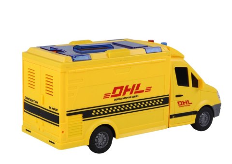 Auto Dostawcze 1:16 Napęd Frykcyjny Otwierane Drzwi Światła Dźwięki Żółte LEAN Toys Auto Dostawcze 1:16 Napęd Frykcyjny Otwierane Drzwi Światła Dźwięki Żółte LEAN Toys