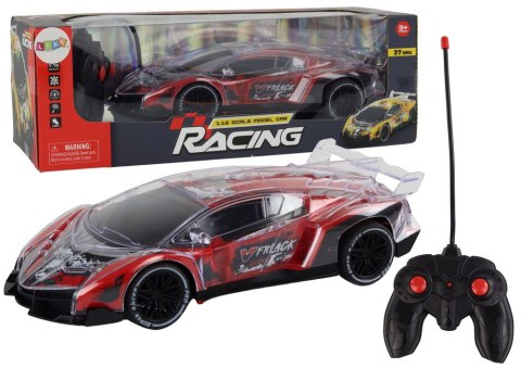 Auto Sportowe Zdalnie Sterowane RC Skala 1:16 Światła Czerwone LEAN Toys Auto Sportowe Zdalnie Sterowane RC Skala 1:16 Światła Czerwone LEAN Toys