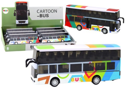 Autobus Dwupiętrowy Z Napędem Metalowy Kolorowy Światła Dźwięki LEAN Toys Autobus Dwupiętrowy Z Napędem Metalowy Kolorowy Światła Dźwięki LEAN Toys
