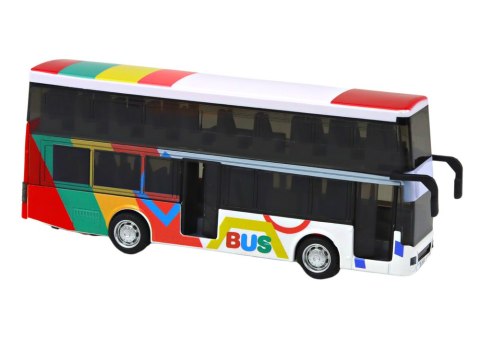 Autobus Dwupiętrowy Z Napędem Metalowy Kolorowy Światła Dźwięki LEAN Toys Autobus Dwupiętrowy Z Napędem Metalowy Kolorowy Światła Dźwięki LEAN Toys