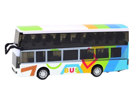 Autobus Dwupiętrowy Z Napędem Metalowy Kolorowy Światła Dźwięki LEAN Toys Autobus Dwupiętrowy Z Napędem Metalowy Kolorowy Światła Dźwięki LEAN Toys